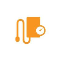 eps10 arancia vettore sangue pressione checker dispositivo o attrezzo solido icona isolato su bianca sfondo. tonometro simbolo nel un' semplice piatto di moda moderno stile per il tuo sito web disegno, logo, e mobile App