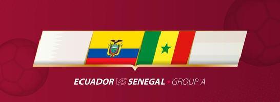ecuador - Senegal calcio incontro illustrazione nel gruppo un. vettore