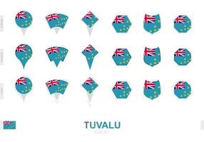 collezione di il tuvalu bandiera nel diverso forme e con tre diverso effetti. vettore