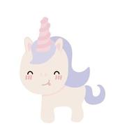 unicorno kawaii icona vettore