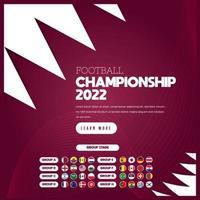 calcio torneo, calcio tazza, sfondo design modello, vettore illustrazione, 2022