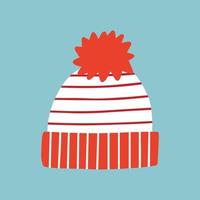 inverno Natale cappello con rosso pompon vettore clipart