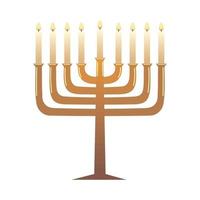 ebraico menorah per hanukkah vettore