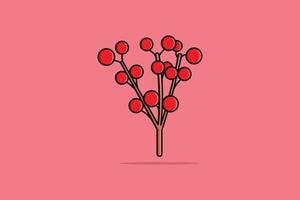 rosso il giro fiori vettore icona illustrazione. fiore icona design concetto. decorazione oggetti, artificiale fiore, rosso fiori, pianta oggetti, giardino decorazione.