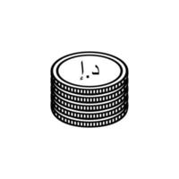 unito arabo emirati, uea moneta, aed cartello, unito arabo Emirates dirham icona simbolo. vettore illustrazione