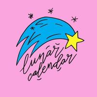 mano disegnato lettering lunare calendario vettore