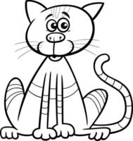 cartone animato soriano gatto comico animale personaggio colorazione pagina vettore