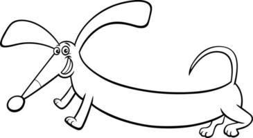 divertente cartone animato di razza bassotto cane colorazione pagina vettore