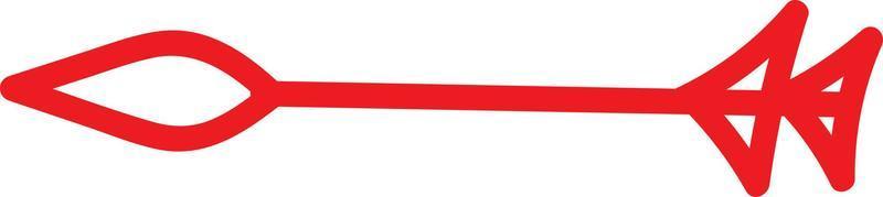 rosso freccia con un' lancia piace puntatore, illustrazione, vettore su bianca sfondo.