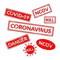 timbro o sigillo del coronavirus vettore