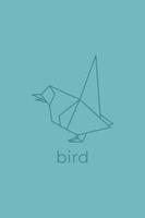 uccello origami. astratto linea arte uccello logo design. animale origami. animale linea arte. animale domestico negozio schema illustrazione. vettore illustrazione