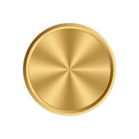 oro cerchio piatto sfondo. d'oro metallo il giro medaglia. pulsante metallico luminosa elemento. vettore illustrazione