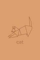 gatto origami. astratto linea arte gatto logo design. animale origami. animale linea arte. animale domestico negozio schema illustrazione. vettore illustrazione