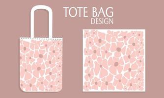 tessile totalizzatore Borsa per shopping modello con astratto floreale design. vettore illustrazione isolato su rosa sfondo.