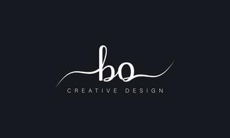 grafia stile lettera bo logo design. bo logo design vettore professionista vettore.