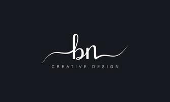 grafia stile lettera bn logo design. bn logo design vettore professionista vettore.