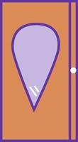 moderno viola di legno porta, illustrazione, vettore, su un' bianca sfondo. vettore