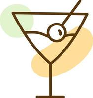 alcolizzato Martini cocktail, illustrazione, vettore su un' bianca sfondo.