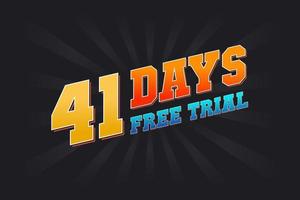 41 giorni gratuito prova promozionale grassetto testo azione vettore