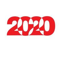 contento nuovo anno 2020 logo testo design vettore illustrazione - vettore