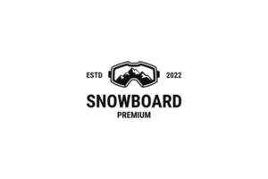 piatto snowboard logo design vettore modello illustrazione