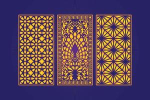 decorativo morire tagliare floreale islamico astratto modello laser tagliare pannelli modello oro vettore