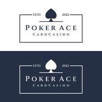 Vintage ▾ casinò poker asso design logo, diamanti, cuori e picche. poker club logo, torneo, gioco d'azzardo gioco, simbolo 777. vettore