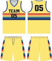 pallacanestro uniforme design. pallacanestro completare uniforme davanti e indietro Visualizza, pallacanestro uniforme vettore