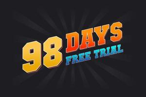 98 giorni gratuito prova promozionale grassetto testo azione vettore
