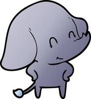 cartone animato scarabocchio carino elefante vettore