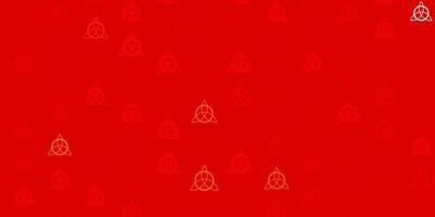 sfondo vettoriale rosso chiaro con simboli misteriosi.