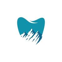 logo illustrazione di un' combinazione di dentale e montagna vettore