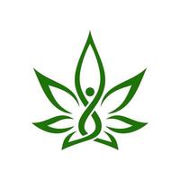 un' logo illustrazione di un' mescolare di salutare persone e marijuana foglie, generalmente Questo per un' CBD azienda vettore
