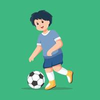 carino ragazzo calcio giocatore personaggio design illustrazione vettore