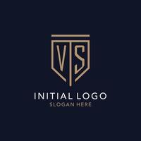 vs iniziale logo monogramma con semplice lusso scudo icona design vettore