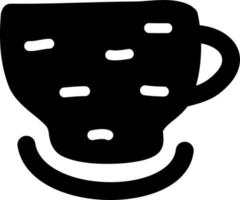 nero tazza per cappuccino, icona illustrazione, vettore su bianca sfondo