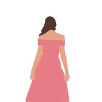 ragazza nel rosa vestire, illustrazione, vettore su bianca sfondo.