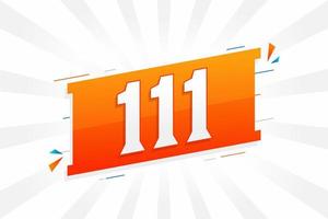 111 numero vettore font alfabeto. numero 111 con decorativo elemento azione vettore