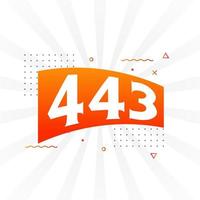 443 numero vettore font alfabeto. numero 443 con decorativo elemento azione vettore