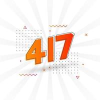 417 numero vettore font alfabeto. numero 417 con decorativo elemento azione vettore