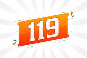 119 numero vettore font alfabeto. numero 119 con decorativo elemento azione vettore