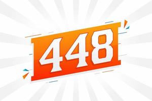 448 numero vettore font alfabeto. numero 448 con decorativo elemento azione vettore