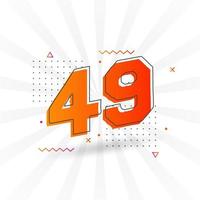 49 numero vettore font alfabeto. numero 49 con decorativo elemento azione vettore