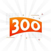 300 numero vettore font alfabeto. numero 300 con decorativo elemento azione vettore