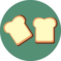 Due fette di pane abbrustolito, illustrazione, vettore su un' bianca sfondo.