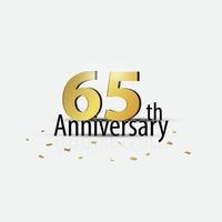oro 65 ° anno anniversario celebrazione elegante logo bianca sfondo vettore