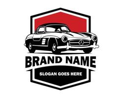 vecchio mercedes-benz auto logo isolato distintivo, emblema, su bianca sfondo Visualizza a partire dal lato. vettore grafico design illustrazione.
