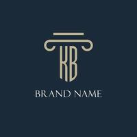 kb iniziale logo per avvocato, legge ditta, legge ufficio con pilastro icona design vettore