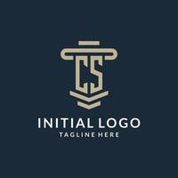 cs iniziale logo monogramma con semplice lusso pilastro linea vettore design