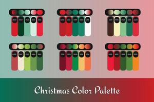 6 diverso Natale colore tavolozze con pendenza colore vettore